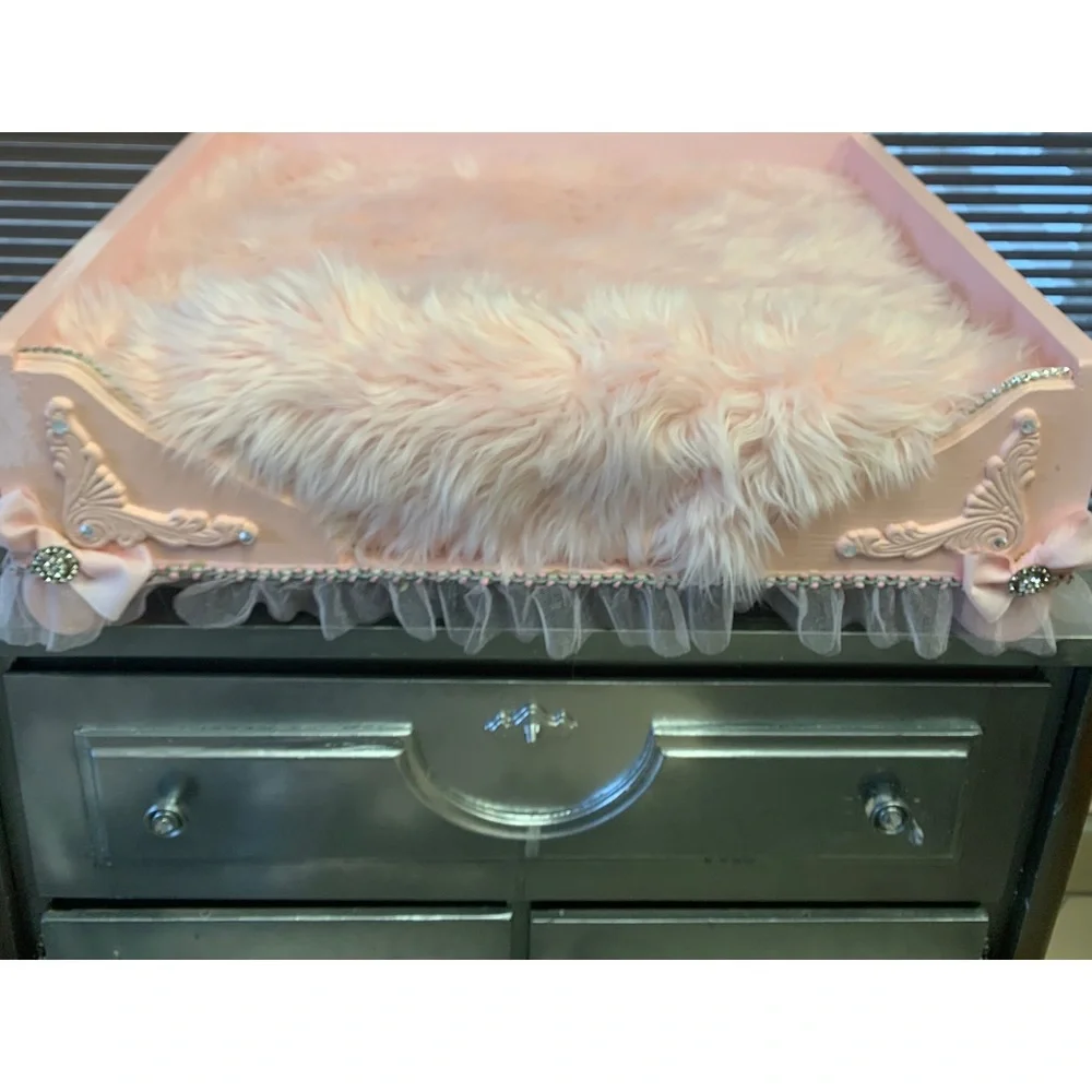 Elegant Dog Bed Custom Made. Comes with Sleeping pillow and 3 throw pillows.